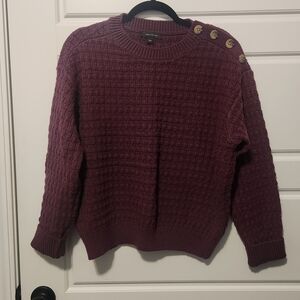 Ann Taylor Plum Sweater with Button Accents